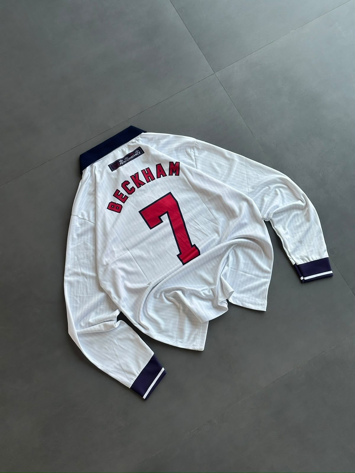 England David Beckham #7 Full Sleeve Home Jersey | Retro | Embroidery | Kit Culture