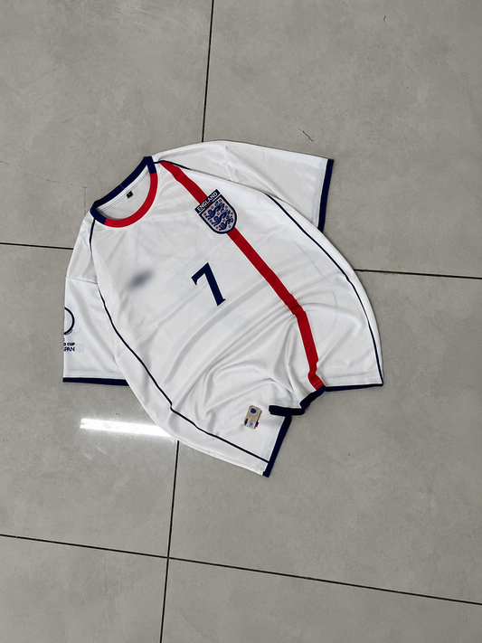 England 2002 World Cup Jersey – Beckham #7 | Embroidered | Kit Culture