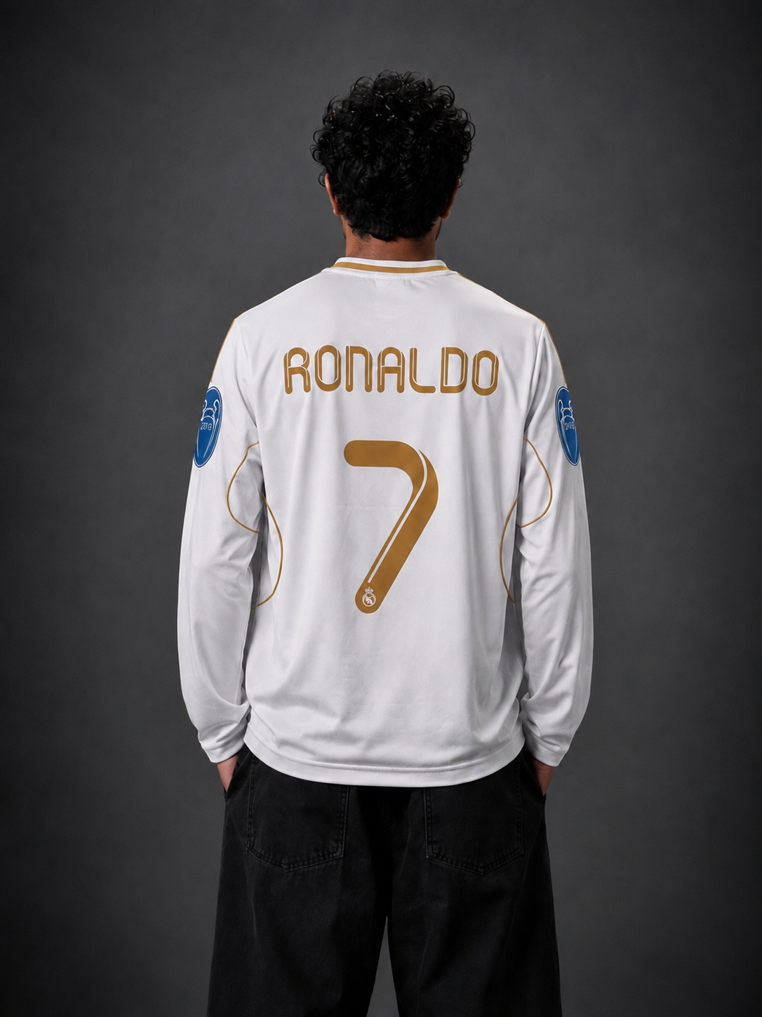 Real Madrid Ronaldo 2009–10 Jersey – White Long Sleeve #7 Football Shirt - Sublimation - Kit Culture