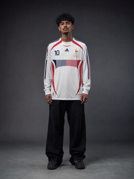 France Zidane #10 Retro Football Jersey – Long Sleeve - Sublimation - Kit Culture