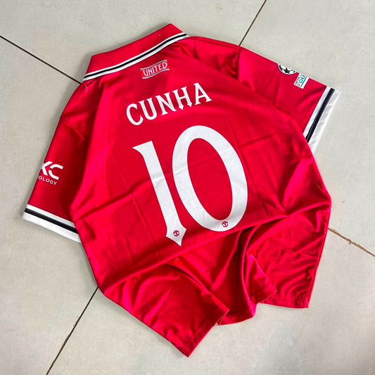 Manchester United Cunha #10 Home Jersey – 2025/26 Football Shirt - Sublimation Collar - Kit Culture