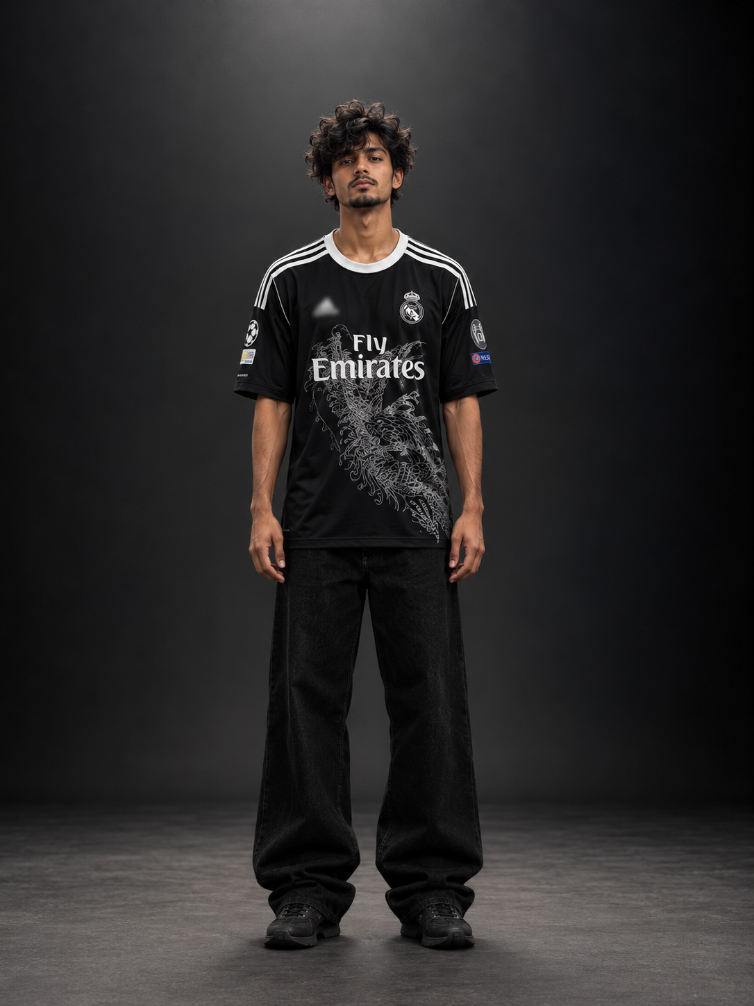 Real Madrid Cristiano Ronaldo #7 Black Dragon Graphic Home Jersey | Sublimation | Kit Culture