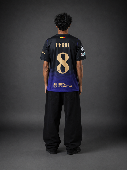 Pedri Barcelona Jersey 2026/27 | No. 8 Football Jersey | Black and Purple | Sublimation | Kit Culture