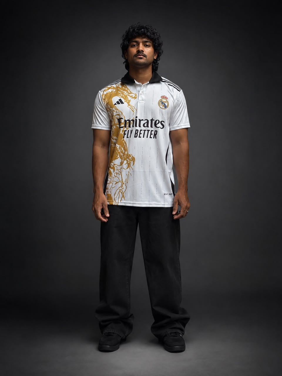Real Madrid Gold Graphic Jersey | Special Football Jersey | Sublimation | Collar | Kit Culture