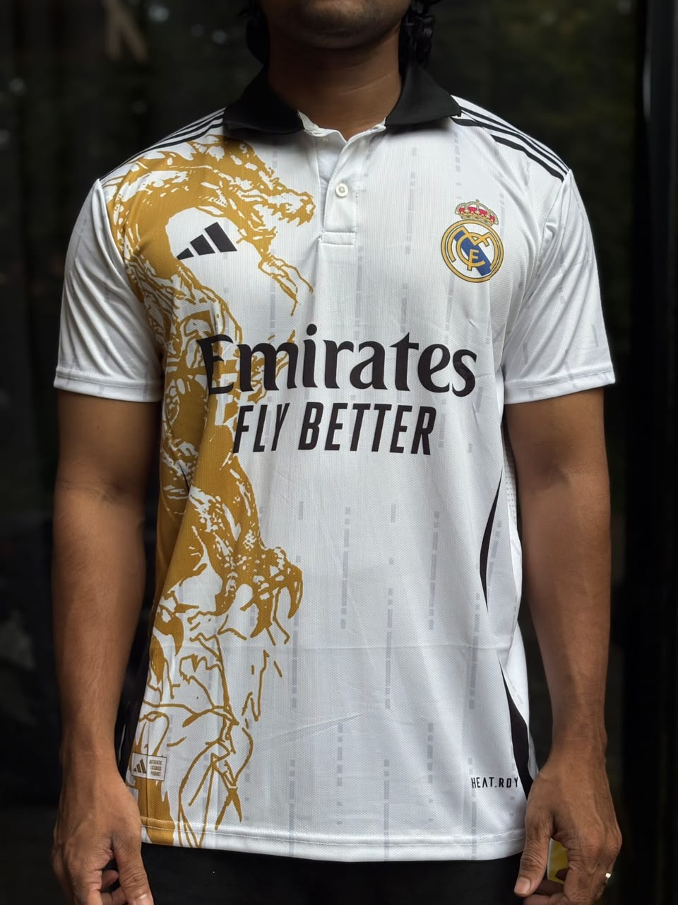 Real Madrid Gold Graphic Jersey | Special Football Jersey | Sublimation | Collar | Kit Culture