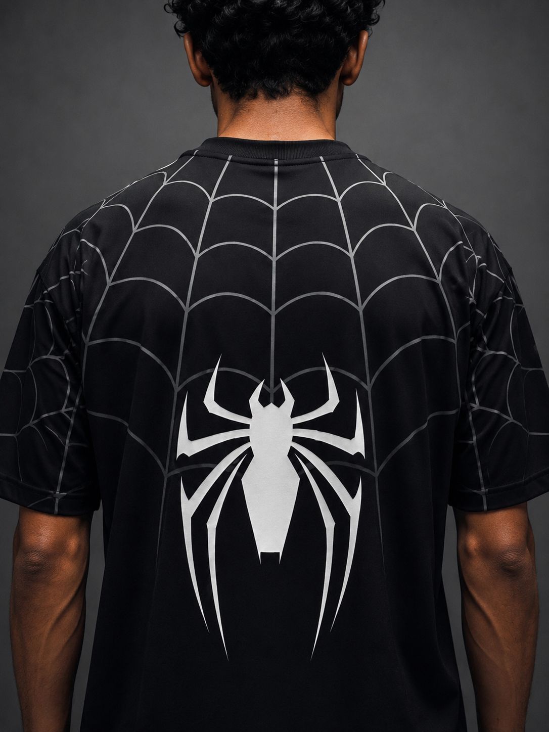 Barcelona Spider-Man Football Jersey – Black | BarcaXSpider | Oversize Embroidery | Kit Culture