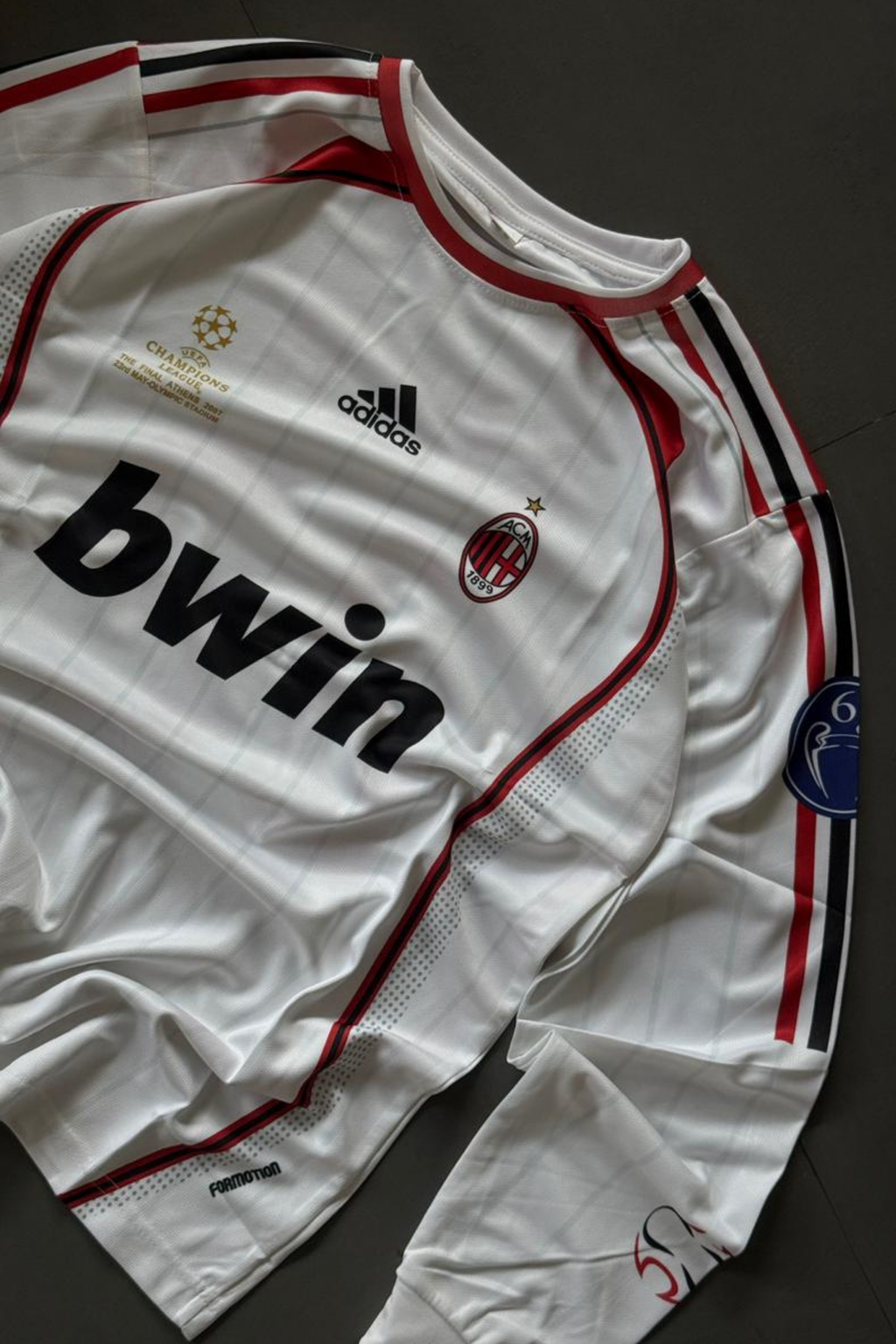 Kaka 22 AC Milan White Long Sleeve Jersey – Retro Champions League Edition