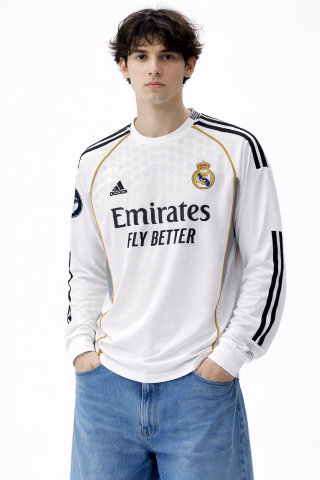 Bellingham 5 Real Madrid White Long Sleeve Jersey – Premium Sublimation Football Shirt
