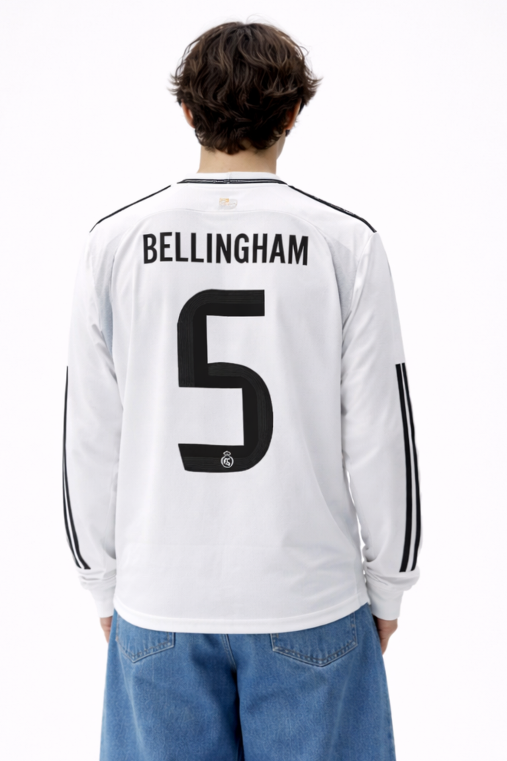Bellingham 5 Real Madrid White Long Sleeve Jersey – Premium Sublimation Football Shirt