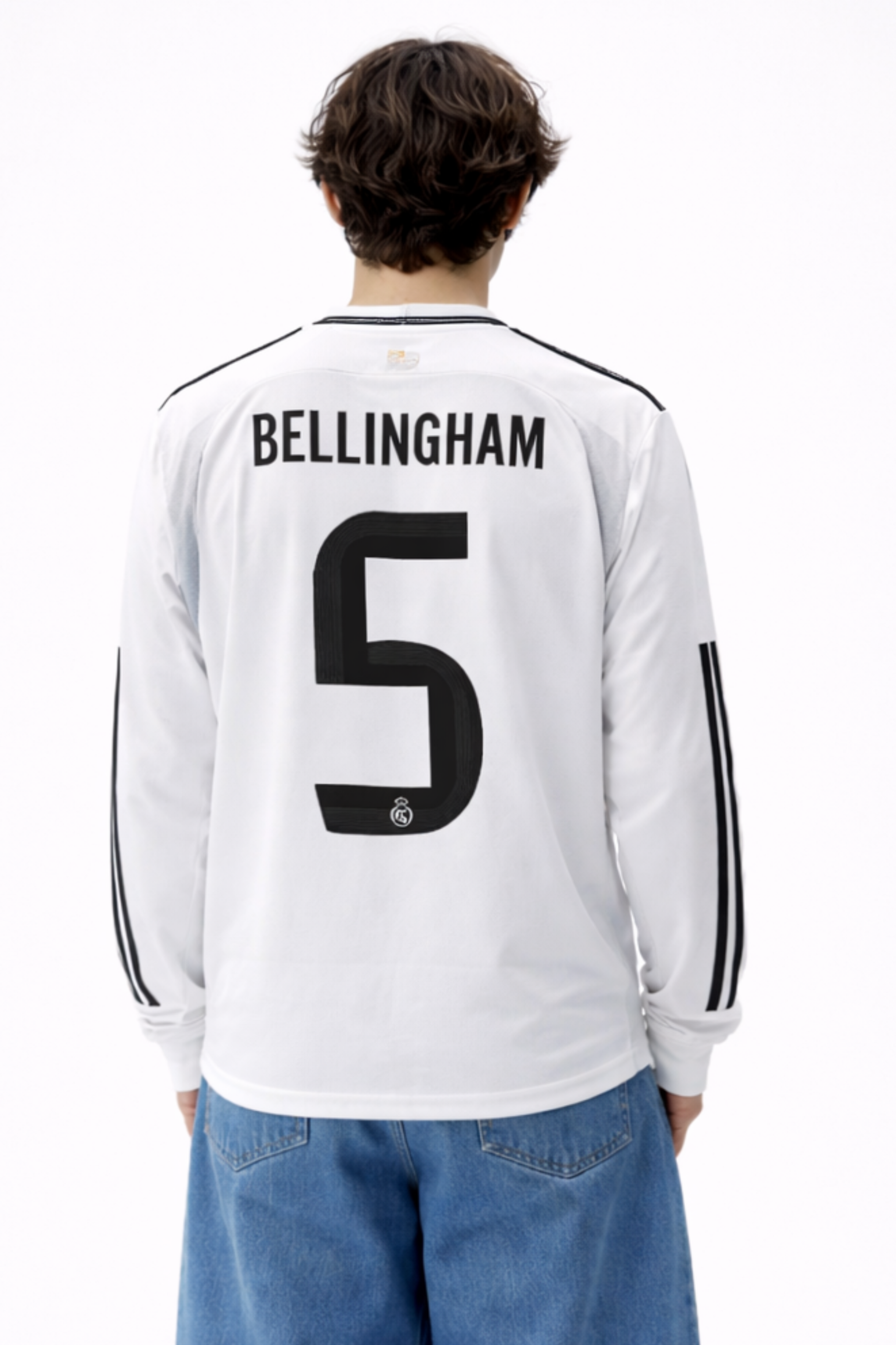 Bellingham 5 Real Madrid White Long Sleeve Jersey – Premium Sublimation Football Shirt