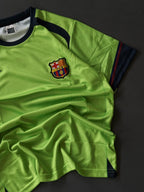 Barcelona Neon Green Away Jersey (Messi 30) – Embroidered Crest | Kit Culture