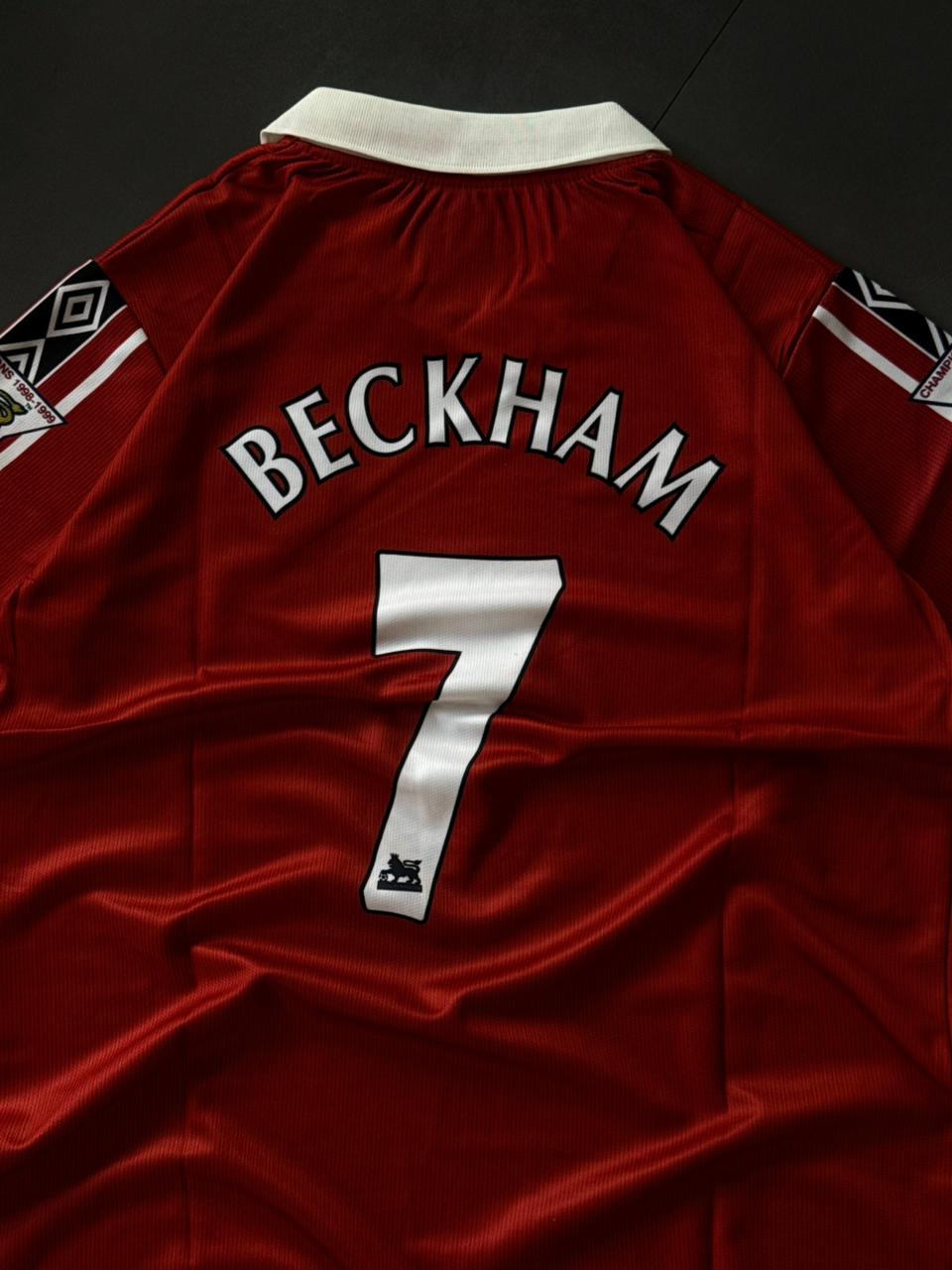 Beckham 7 Retro Manchester United Jersey – Classic Red Kit | Embroidery | Kit Culture