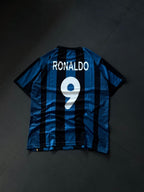 Ronaldo 9 Retro Inter Milan Jersey – Blue Black Striped Football Shirt | Kit Culture