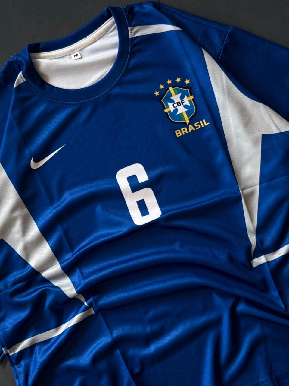 Roberto Carlos Brazil Jersey #6 – Blue Away Retro Kit | Kit Culture | Five Sleeve