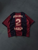 Barcelona Inspired Retro Stripe Jersey – Streetwear Oversized Football Shirt| Kit Culture