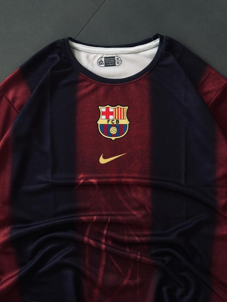Barcelona Inspired Retro Stripe Jersey – Streetwear Oversized Football Shirt| Kit Culture