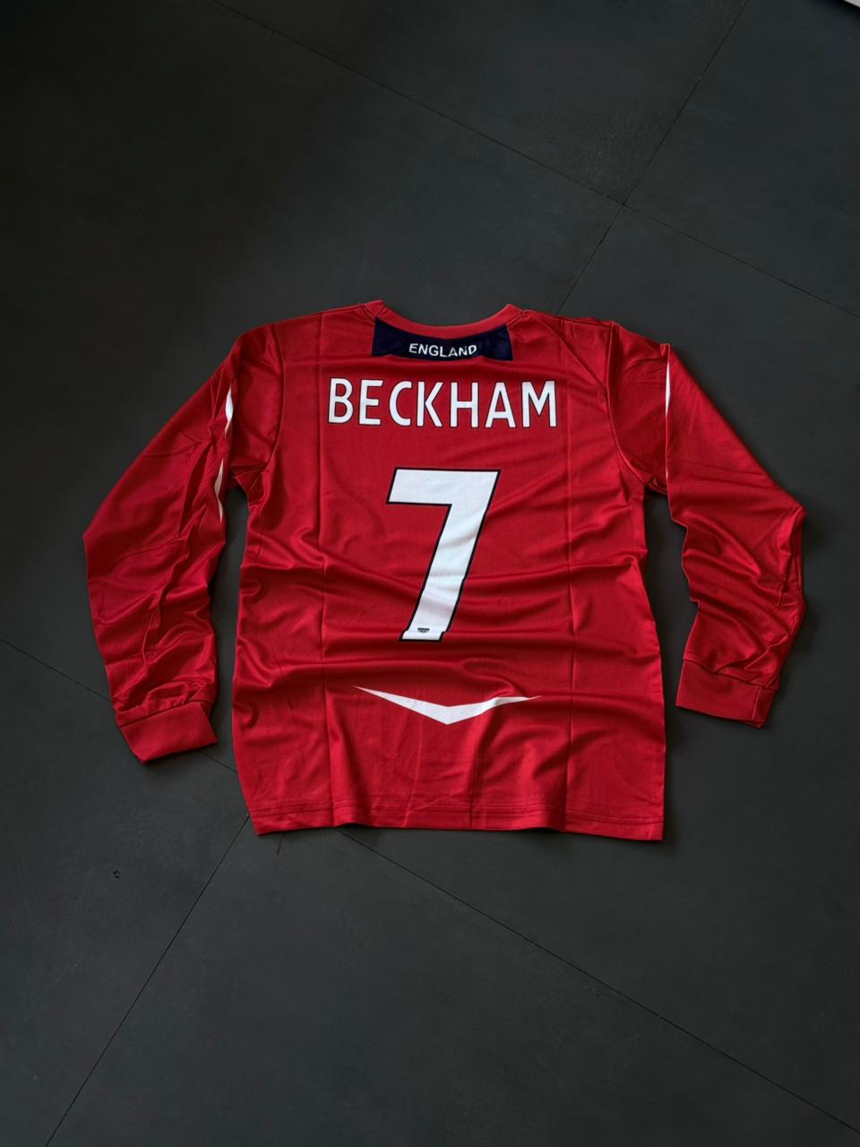 England Beckham #7 Retro Full Sleeve Football Jersey | Sublimation | Kit Culture