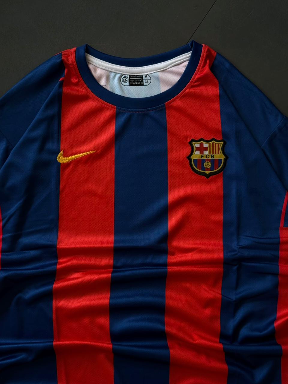 Lionel Messi Barcelona Home Jersey – Red Blue Stripes Football Shirt | Oversize | Embroidery| Kit Culture