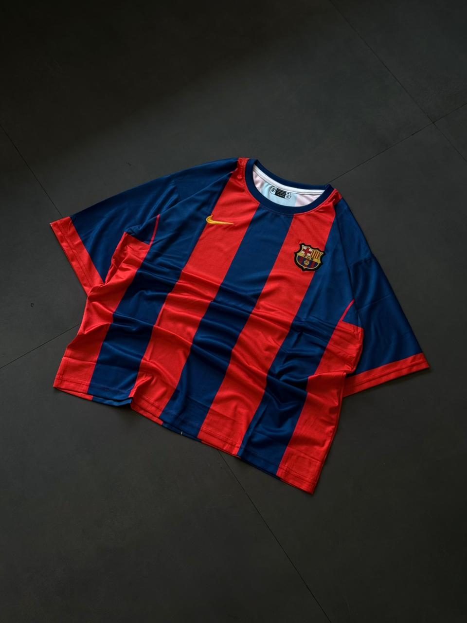 Lionel Messi Barcelona Home Jersey – Red Blue Stripes Football Shirt | Oversize | Embroidery| Kit Culture
