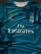 Cristiano Ronaldo 2017/18 Real Madrid Away Jersey – Sublimation Full Sleeve Blue #7 | Kit Culture