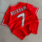 Beckham #7 Manchester United Retro 1990s Home Football Jersey | Embroidery | Kit Culture