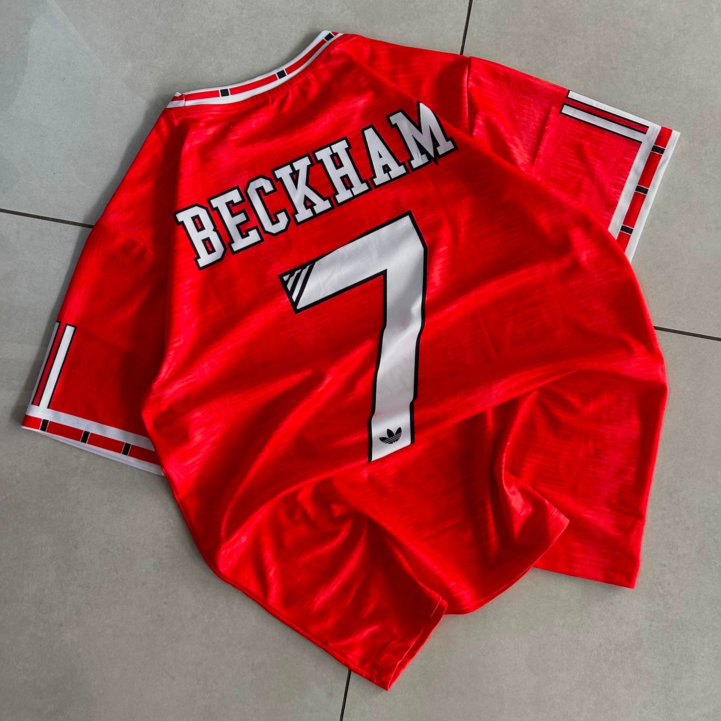 Beckham #7 Manchester United Retro 1990s Home Football Jersey | Embroidery | Kit Culture