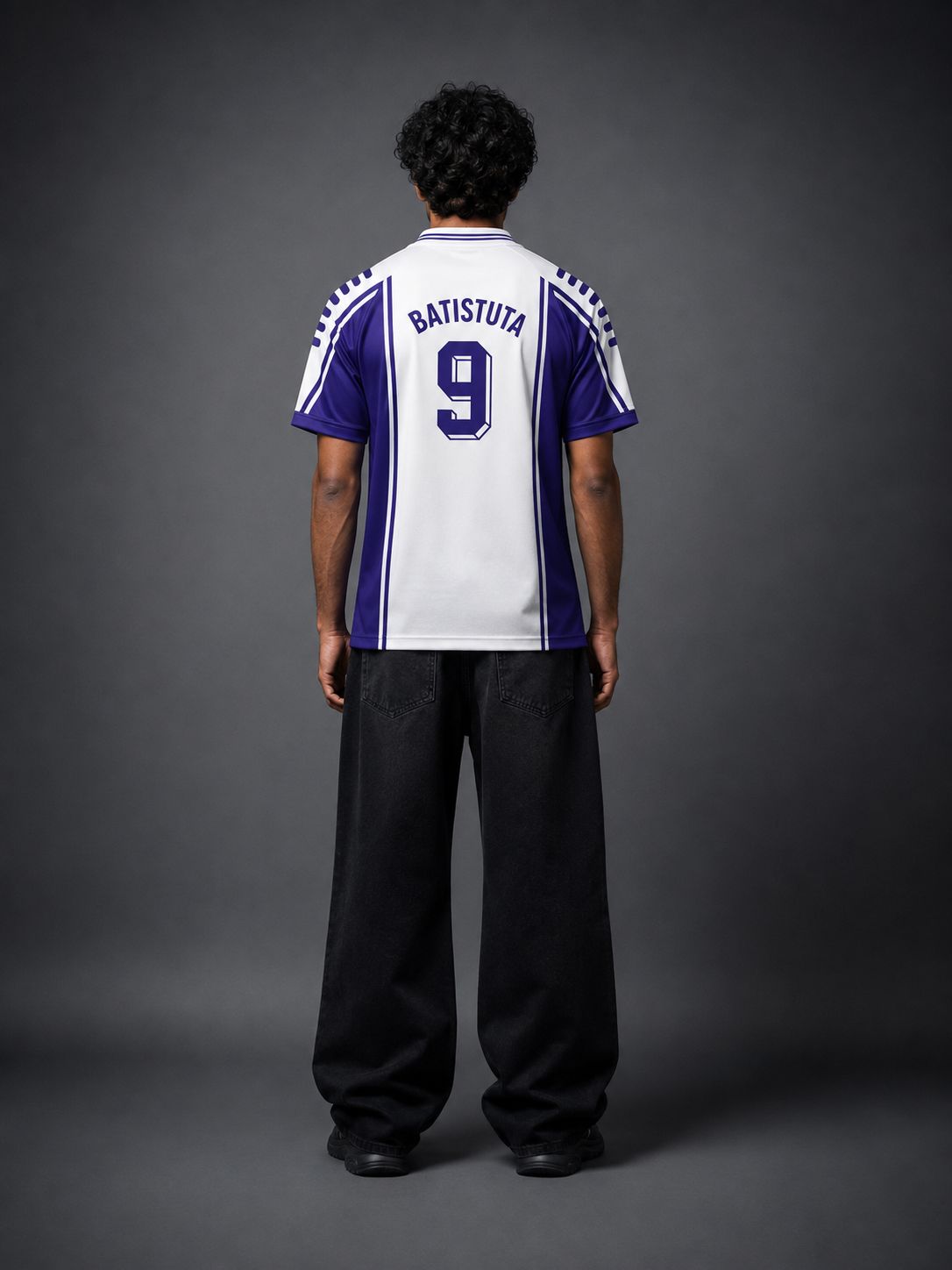 Fiorentina Batistuta #9 | Retro Football Jersey – White & Purple | Sublimation Collar | Kit Culture