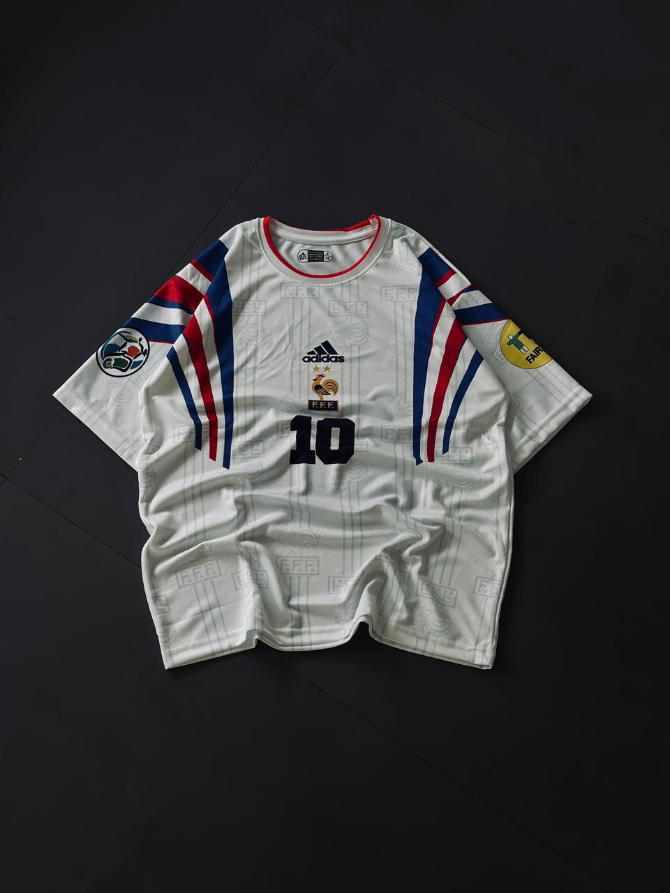 Zidane #10 France 1996/97 Away Jersey - Classc world cup retro shirt oversize | Kit Culture