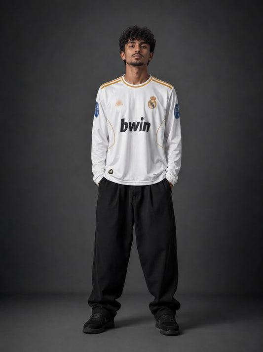 Real Madrid Ronaldo 2009–10 Jersey – White Long Sleeve #7 Football Shirt - Sublimation - Kit Culture