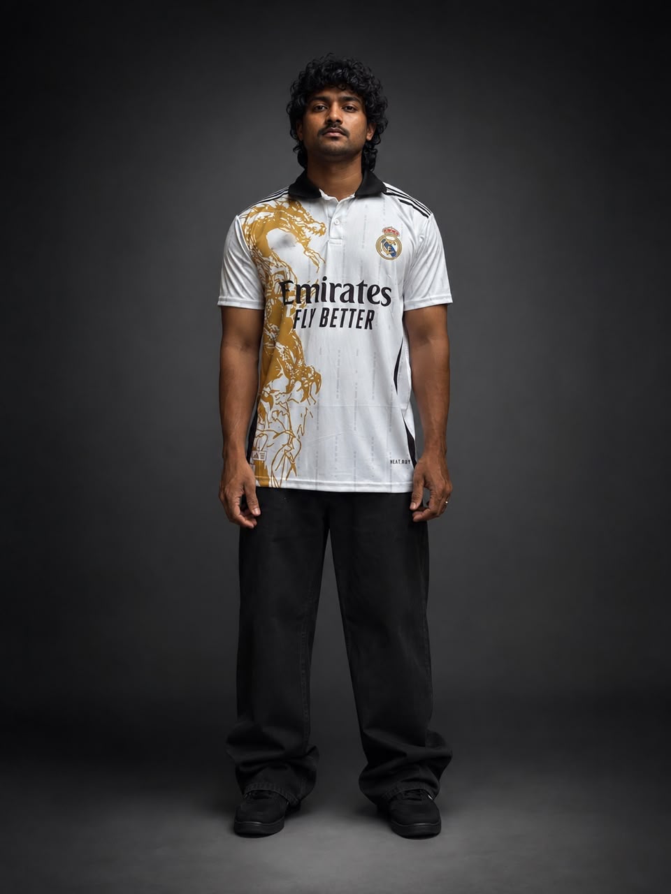 Real Madrid Gold Graphic Jersey | Special Football Jersey | Sublimation | Collar | Kit Culture