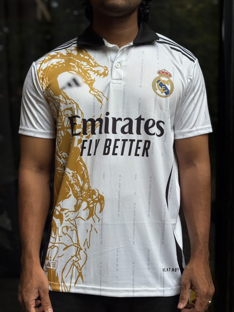 Real Madrid Gold Graphic Jersey | Special Football Jersey | Sublimation | Collar | Kit Culture