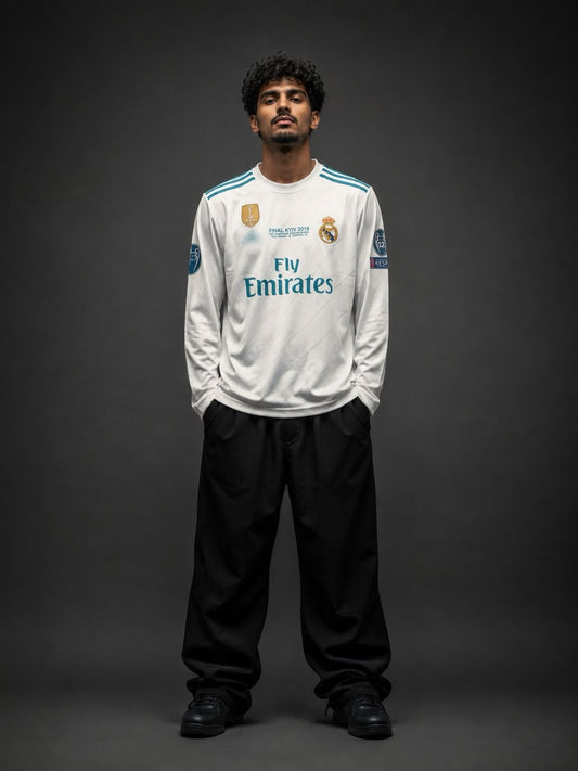 Real Madrid Ronaldo 2018 Final Jersey – White Long Sleeve Football Jersey - Sublimation - Kit Culture