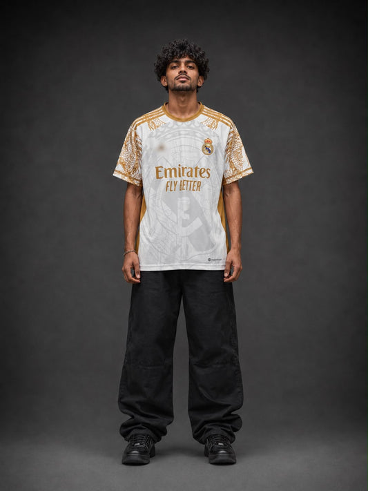 Real Home Jersey Ronaldo #7 Embroidered Edition | Special Golden Football Jersey | Kit Culture