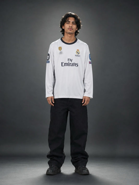 Real Madrid 2016/17 Home Long Sleeve Jersey – Ronaldo #7 | UEFA Champions League Final Cardiff 2017 Edition | Kit Culture