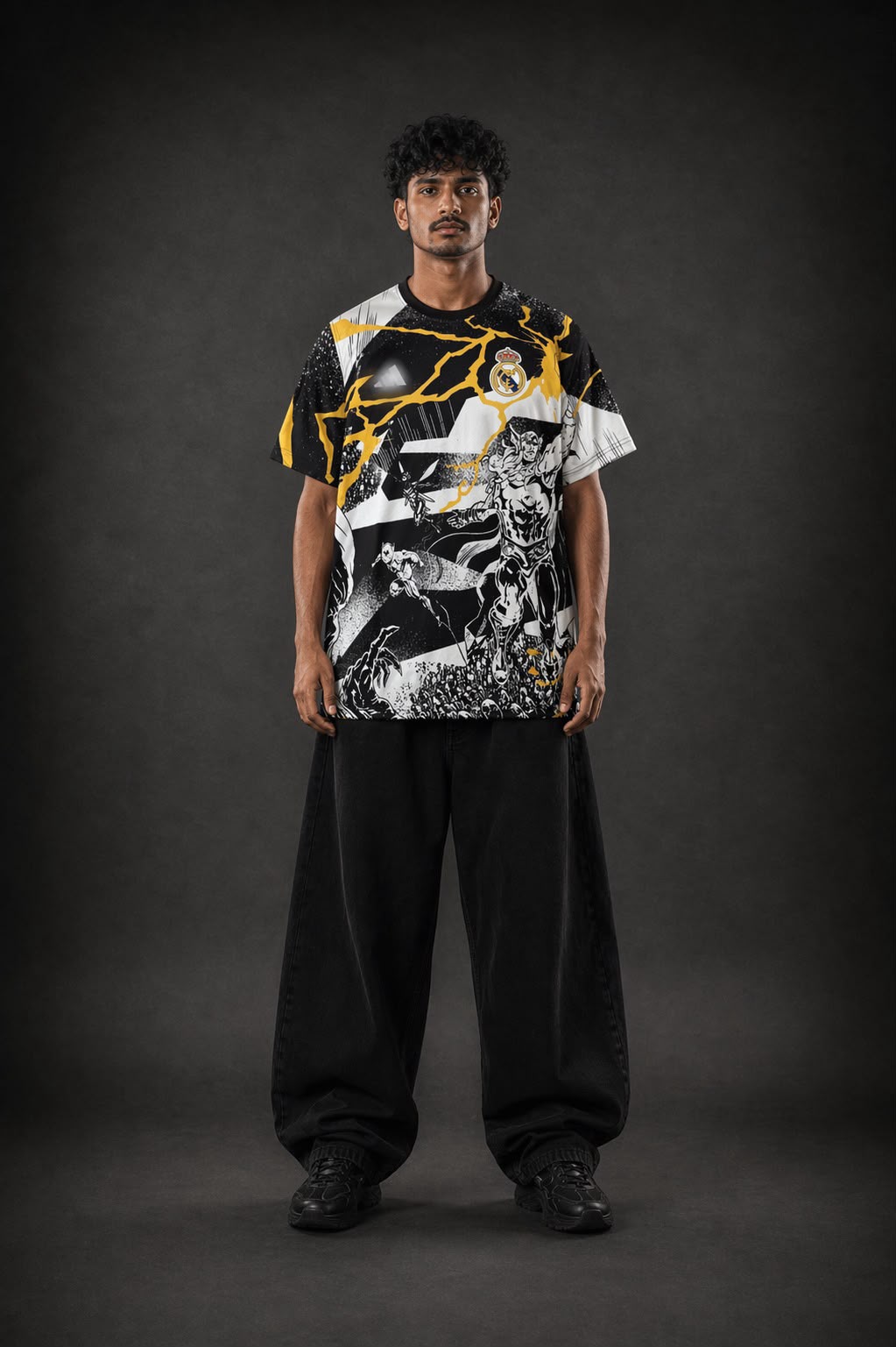 Real Madrid Black Gold Warrior Edition Jersey – Premium Graphic Football Shirt | Kit Culture