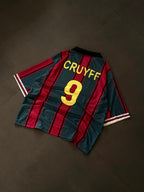 Barcelona Retro Striped Jersey – Cruyff 9 Classic Edition | Vintage oversize Football Shirt| Kit Culture