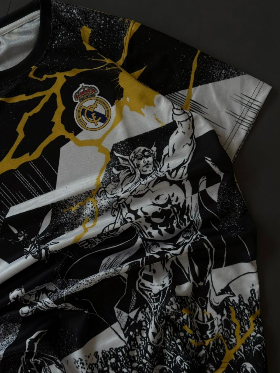 Real Madrid Black Gold Warrior Edition Jersey – Premium Graphic Football Shirt | Kit Culture