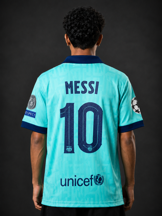 Barcelona 2019-20 Away Jersey | Messi #10 | Retro Football Shirt | UCL Edition | Kit Culture
