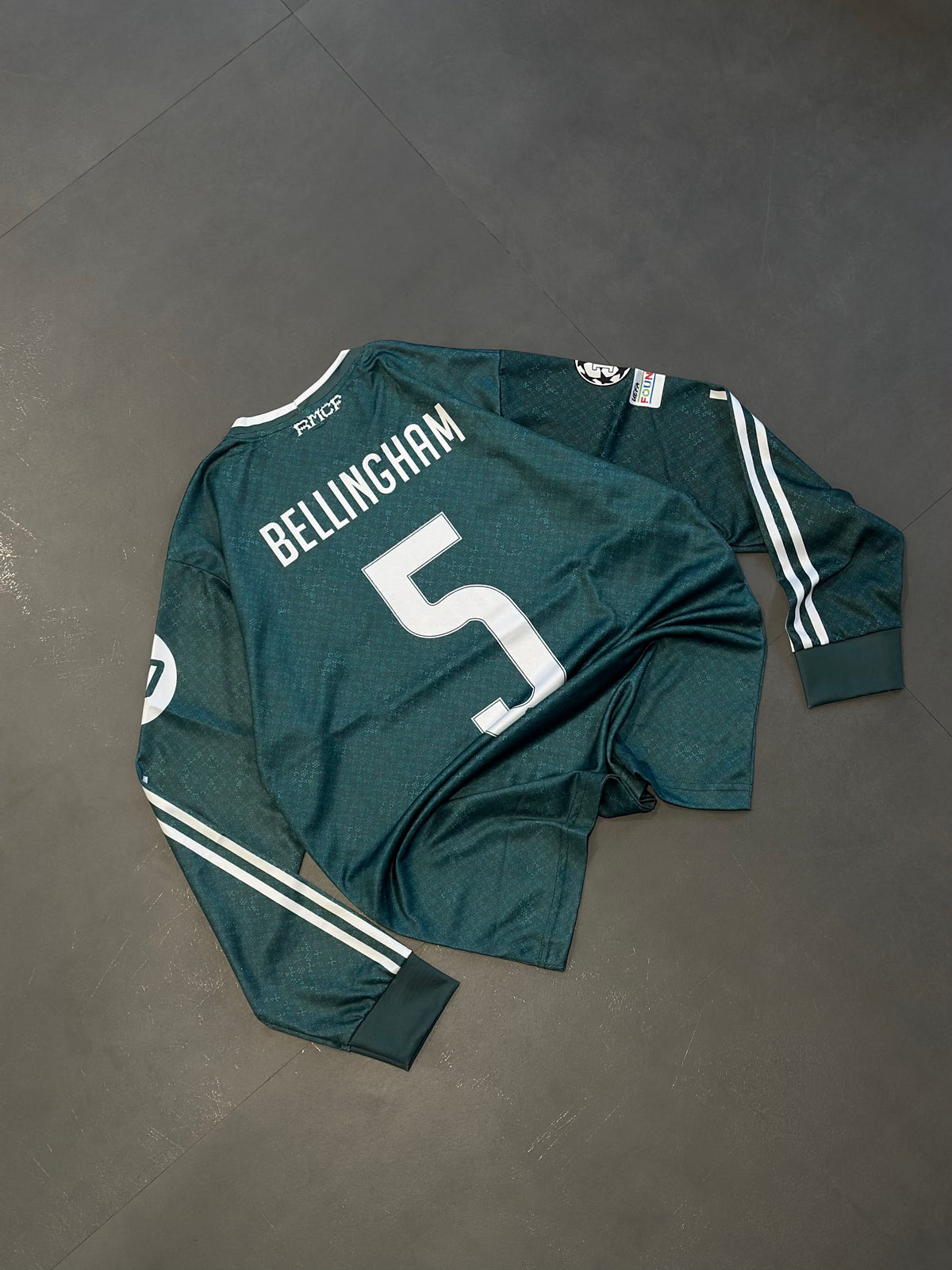 Real Madrid Away Green Bellingham #5 Full Sleeve Jersey | Embroidery| Kit Culture